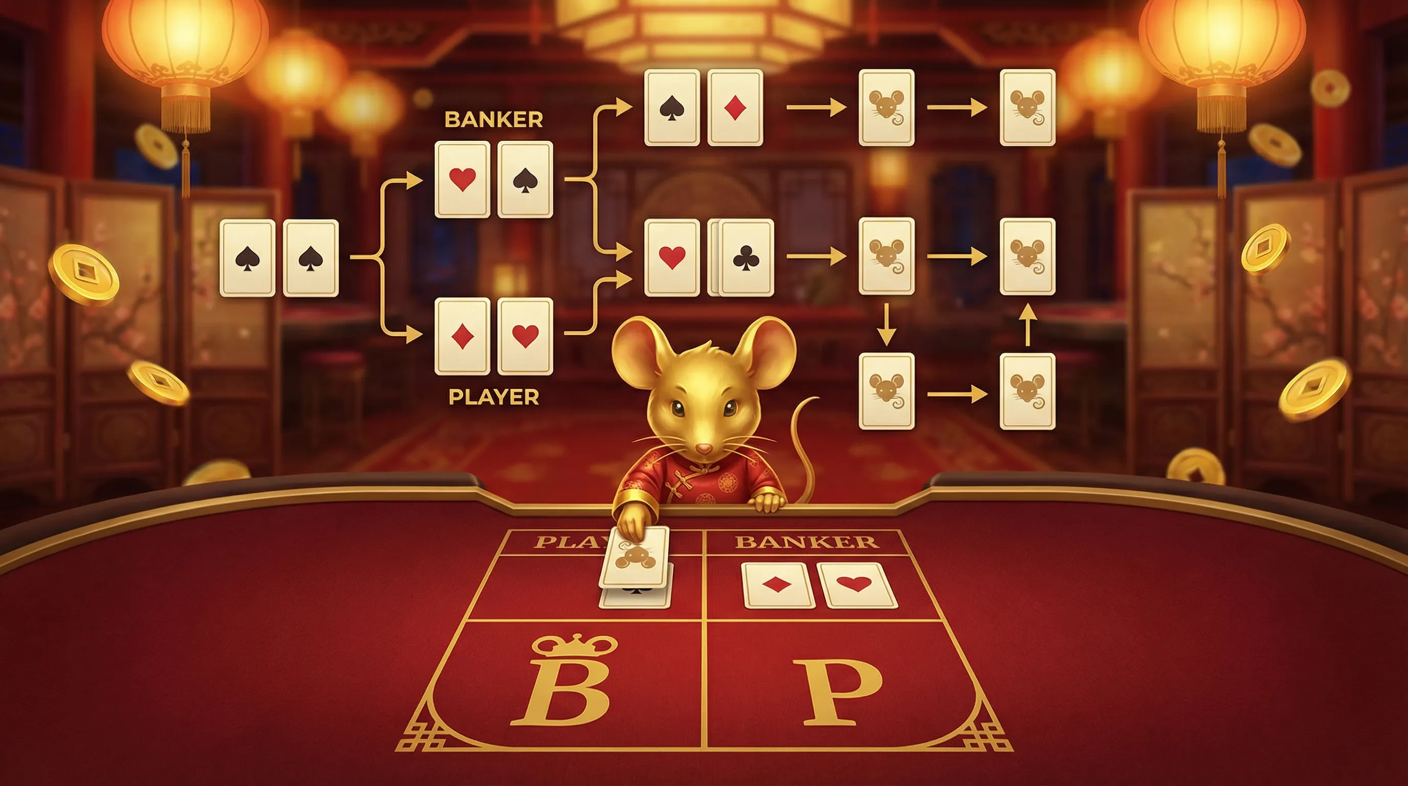 Regras de distribuição de cartas no Bacará